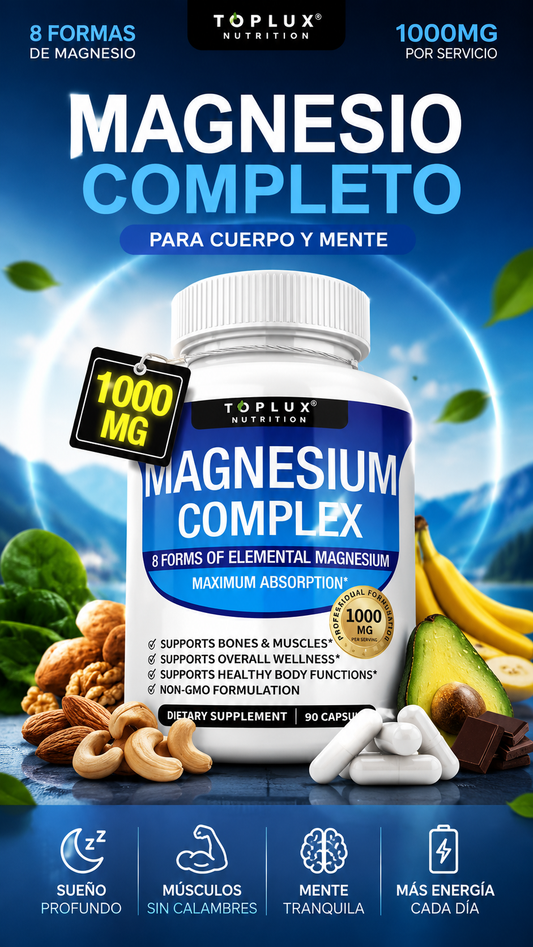 Magnesium Complex - Toplux | 8 Formas de Magnesio para tu Bienestar