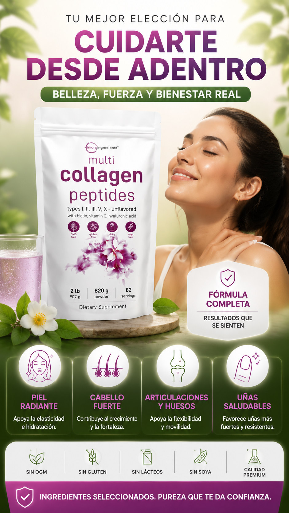Multi Collagen Peptides – Microingredients | Colágeno Hidrolizado Premium Tipos I, II, III, V y X
