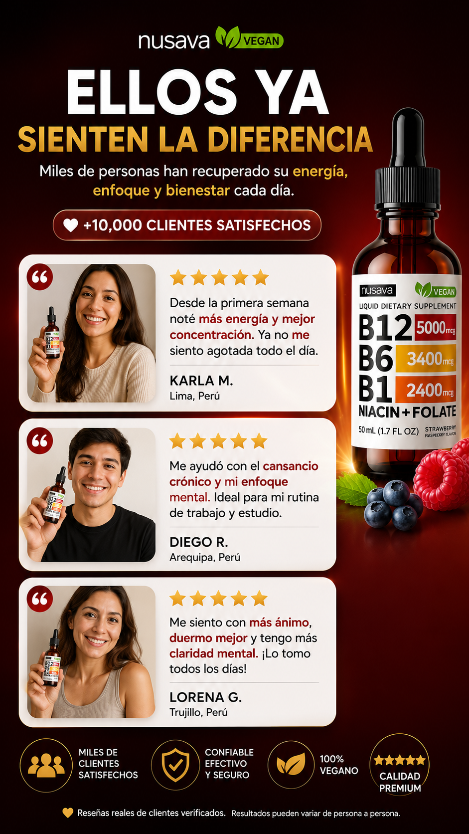 Vitamins B12 Suplemento Líquido - Nusava