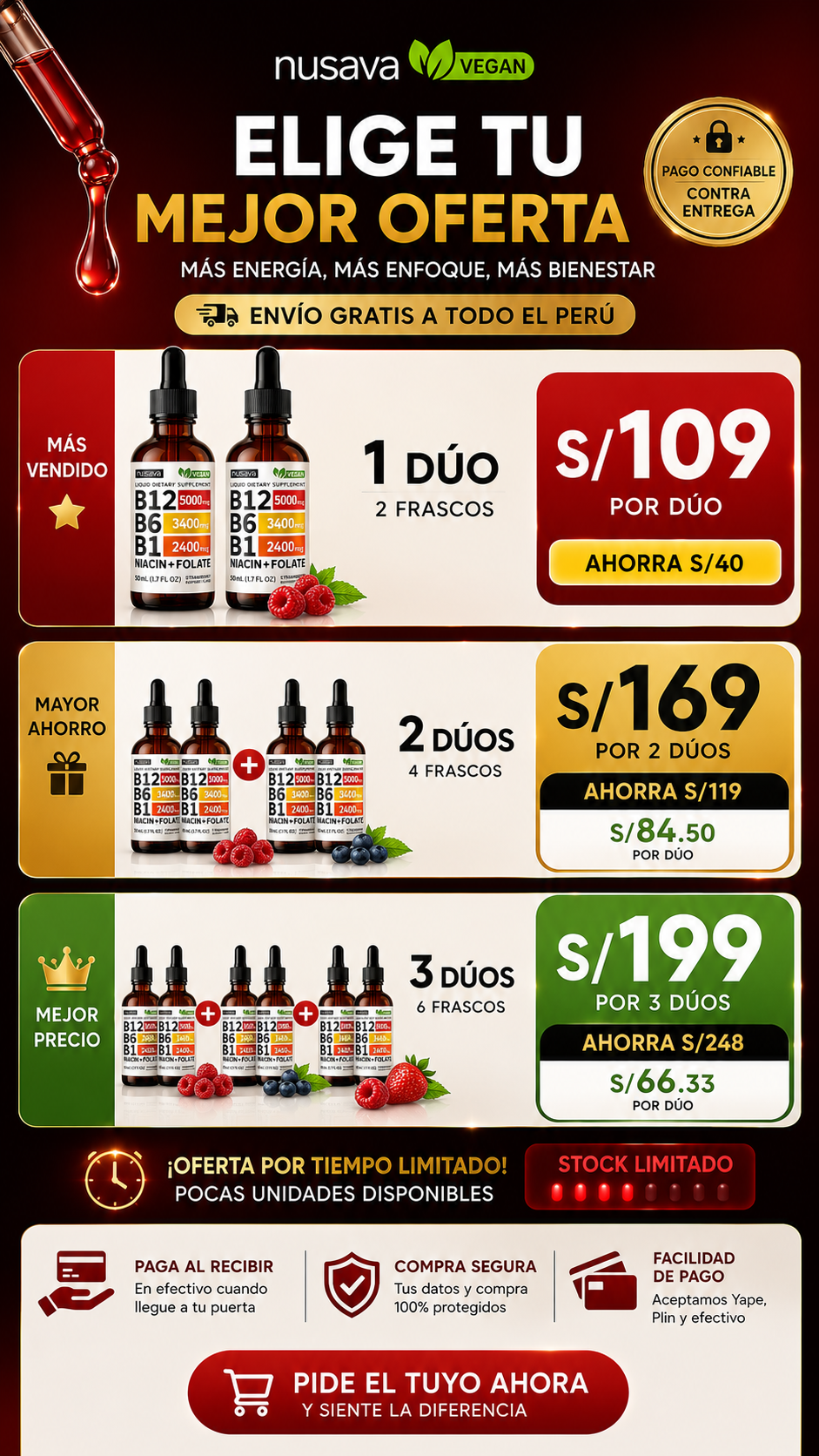 Vitamins B12 Suplemento Líquido - Nusava