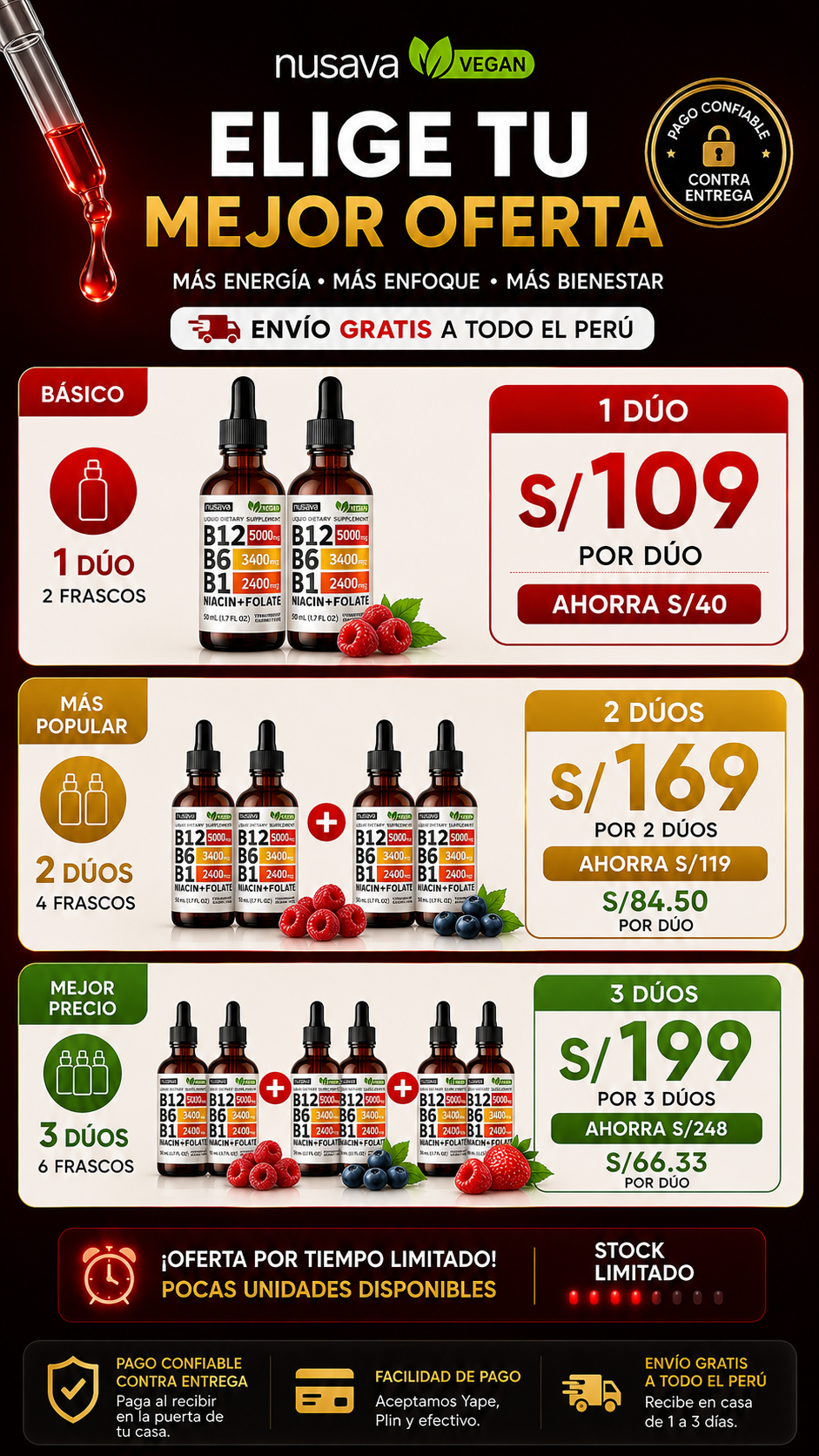Vitamins B12 Suplemento Líquido - Nusava