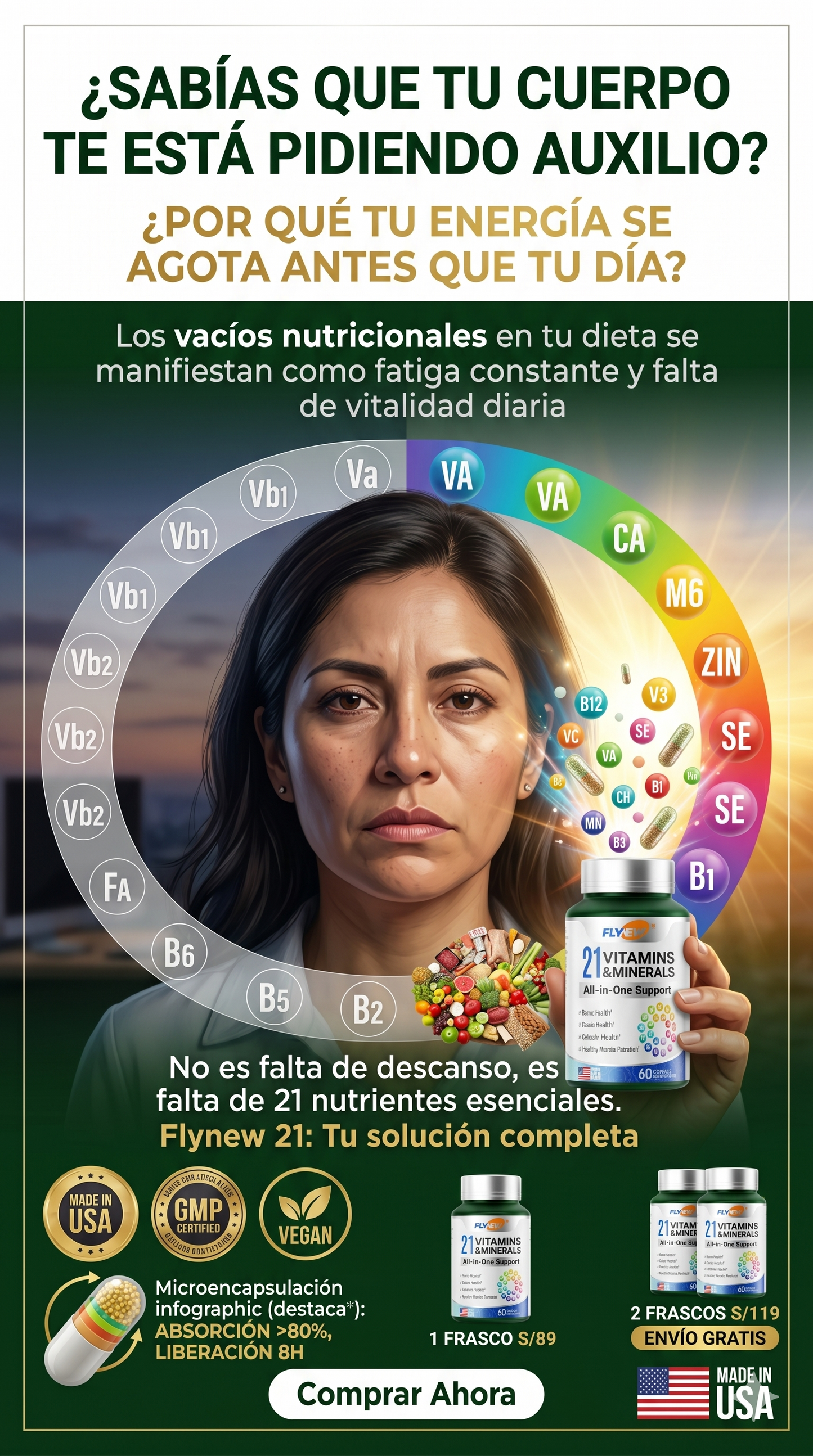 Vitaminas Completas x 21 – Energía, Defensas y Bienestar Diario